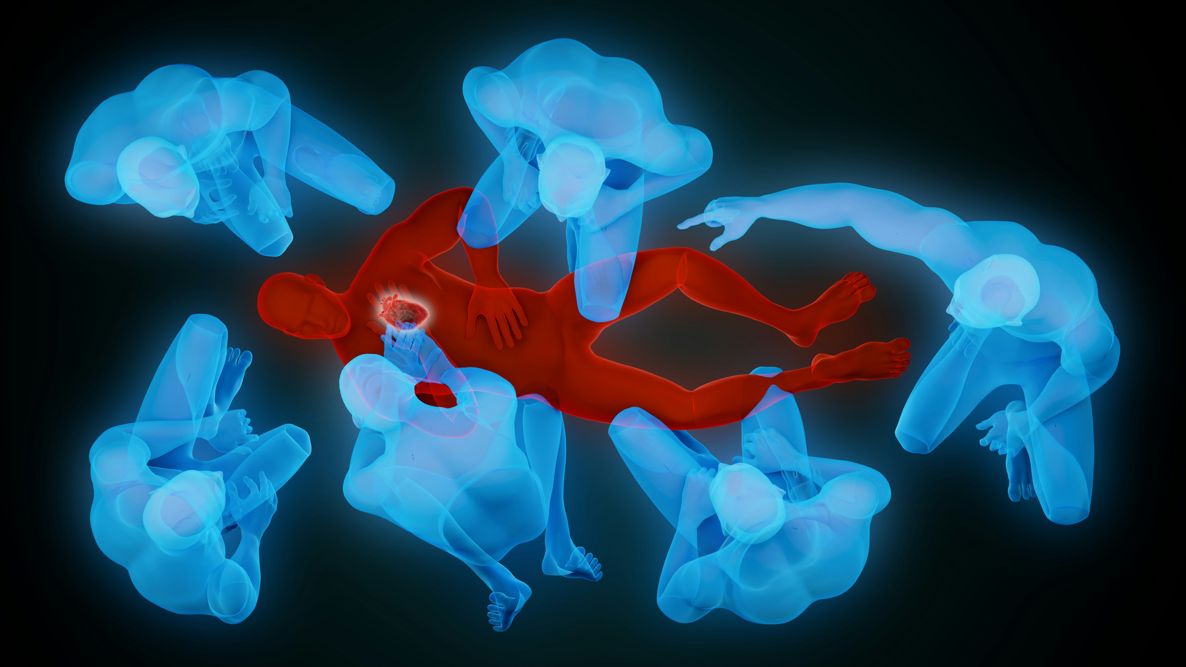 this is the image of an individual having a heart attack